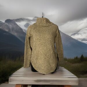 Cynthia Rowley Cowl Neck Wool Blend Sweater Medium Side Zipper Round‎ Hem
